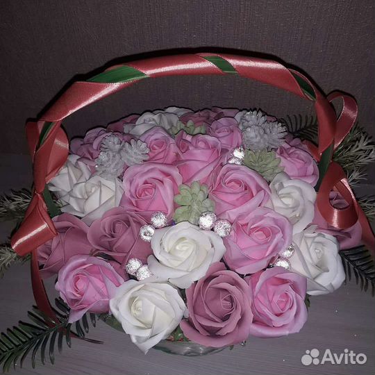 Букеты-ночники из мыльных роз.Новинка