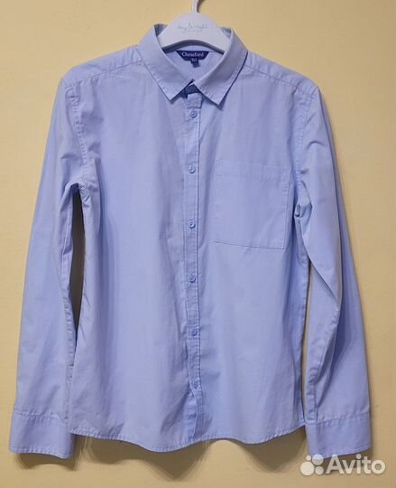 Рубашка школьная голубая рост 152 см