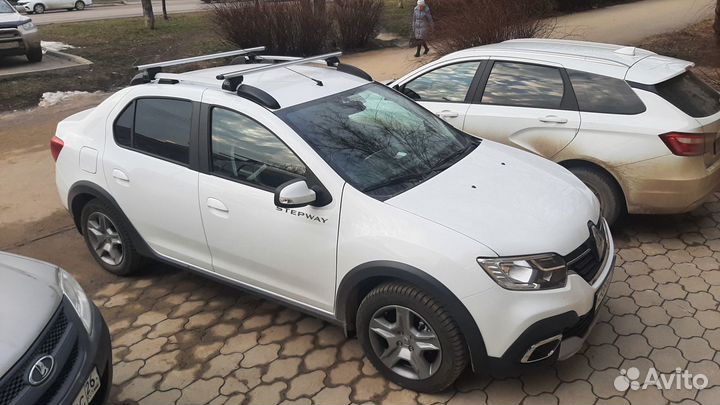 Рейлинги на крышу Renault logan 2, Серые