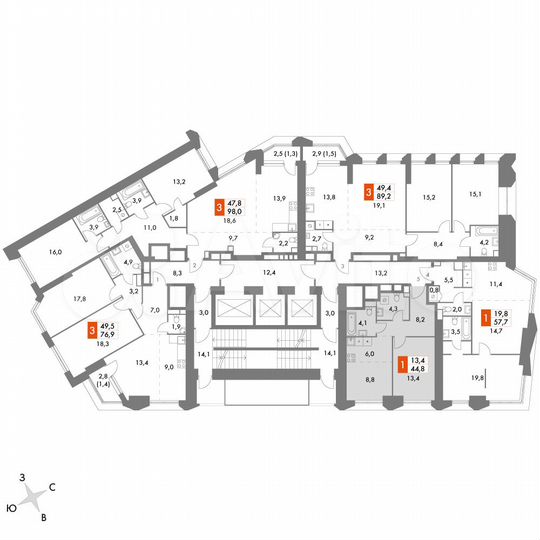 1-к. квартира, 44,8 м², 13/47 эт.