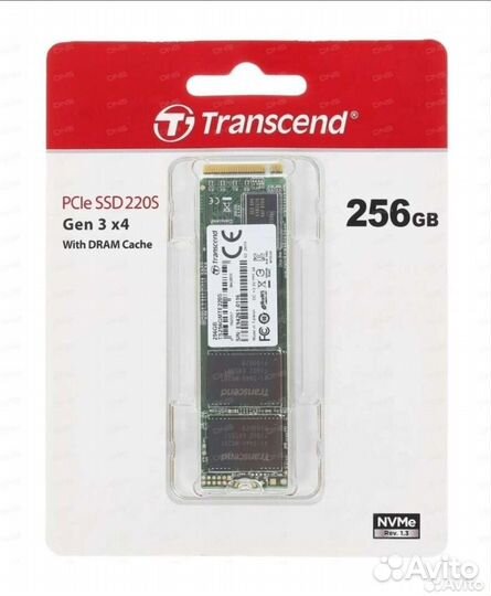 Новый M.2 диск Transcend MTE220S 256 Гб, буфер