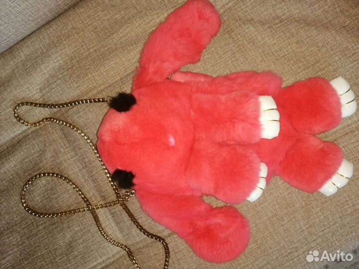 Рюкзак - сумка меховая, заяц