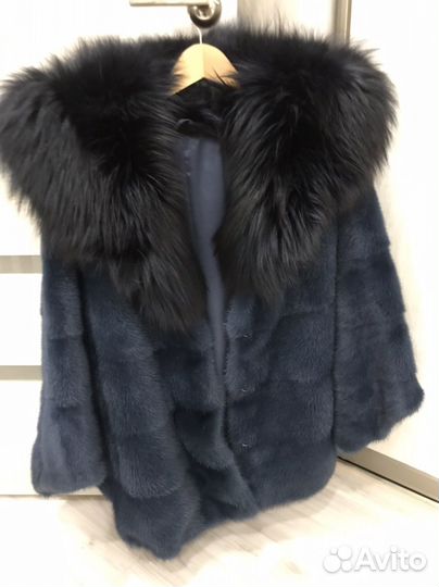 Шуба норковая с капюшоном