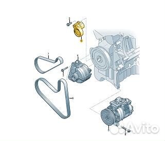 Натяжитель ремня генератора Skoda Octavia A7 djka