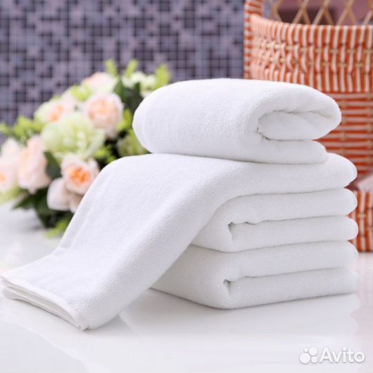 Отбеленное махровое полотенце б/б Узбекистан 50х90