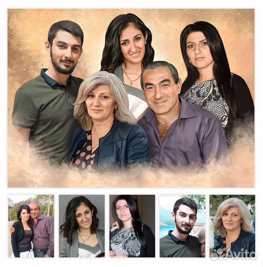 Портрет по фото на холсте портрет печать