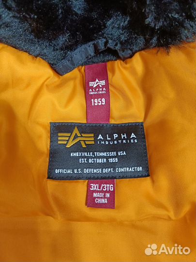 Аляска Alpha Industries N-3B black Размер 3XL 58