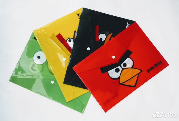 Папка Angry Birds, Cars Disney кнопка молния