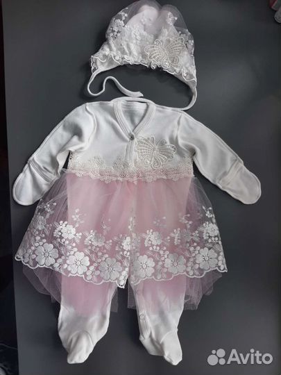 Комплект платье на выписку для девочки