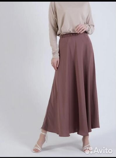 Юбка расклешенная, атлас/шелк