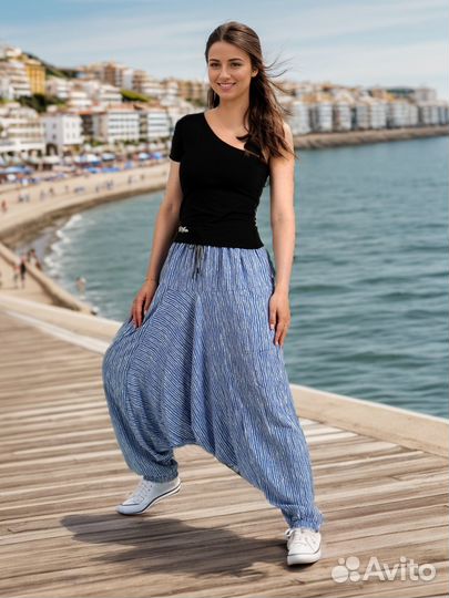 Штаны Алладины (афгани, зуавы) VaRoNa BlueStrip