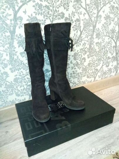 Сапоги зимние женские натуральная замша, размер 37