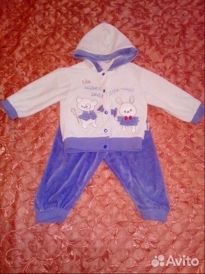 Костюм велюровый, на 6-12мес