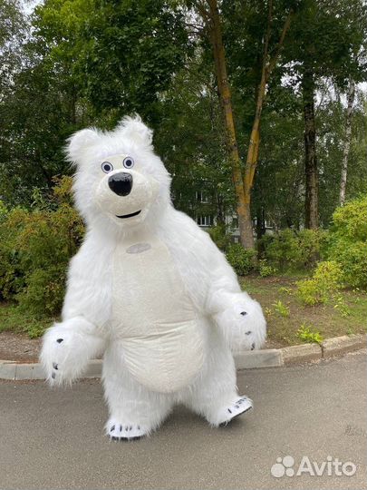 Хит продаж белый аэро мишка 2,6 метра