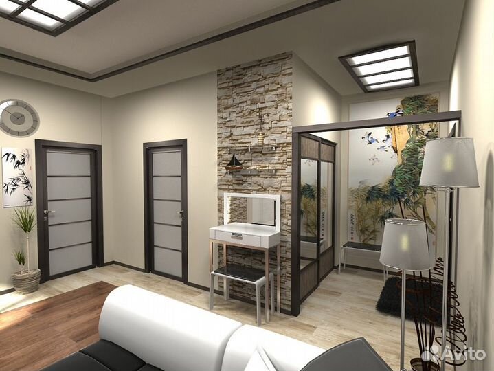 Проект дизайнерского интерьера. С мебелью