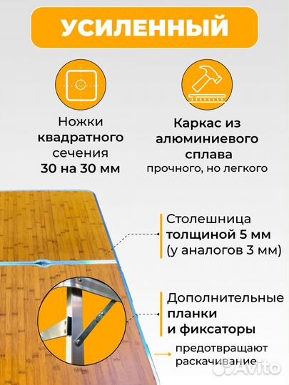 Стол для кемпинга усиленный со стульями