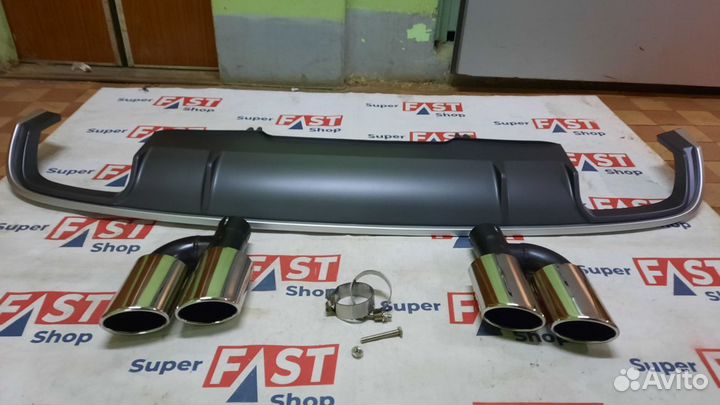 Диффузор заднего бампера с насадками audi a4 s4 b9