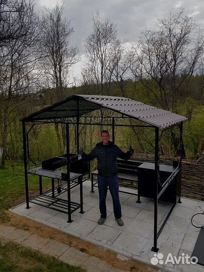 Мангал кованый с крышей