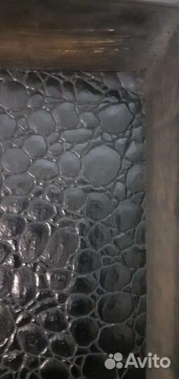 Поднос деревянный ручная работа, внутри кожа