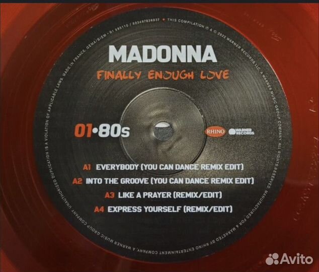 Madonna - Finally Enough Love (Red 2LP)