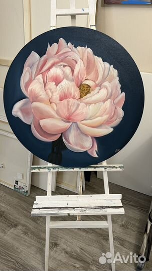 Картина маслом пион