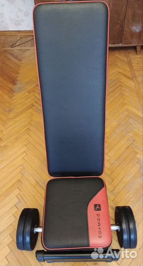 Скамья для жима + гантели + штанга