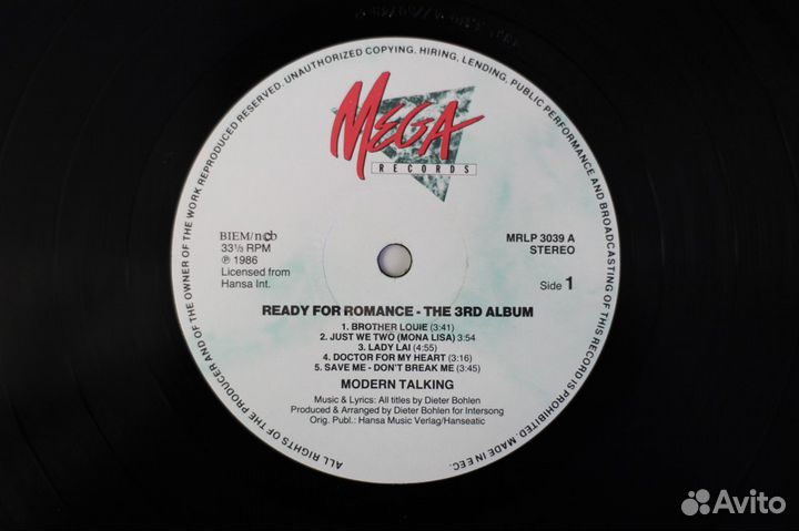 Modern Talking 3 виниловая пластинка LP