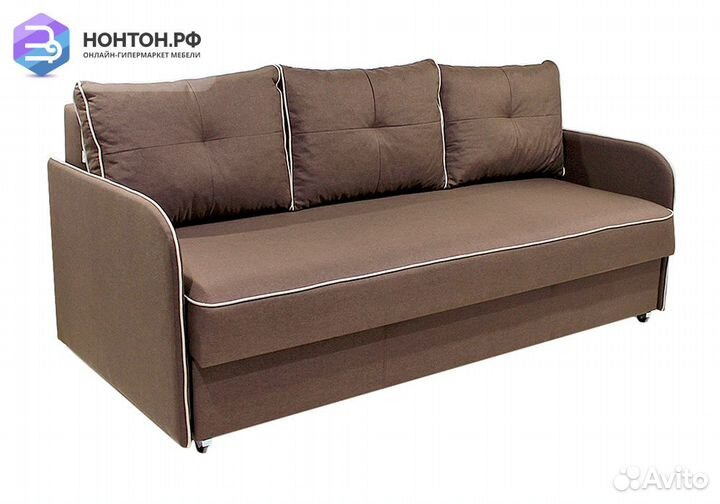 Диван еврокнижка Лозанна велюр коричневый