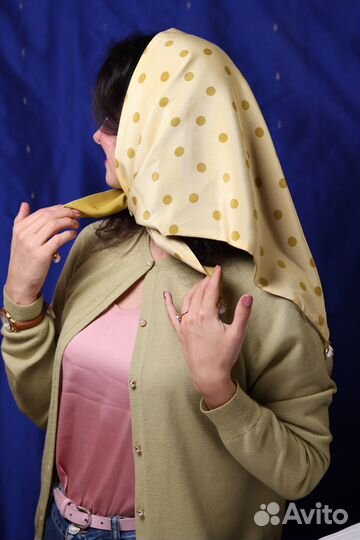 Косынка платок натуральный шелк ручная работа