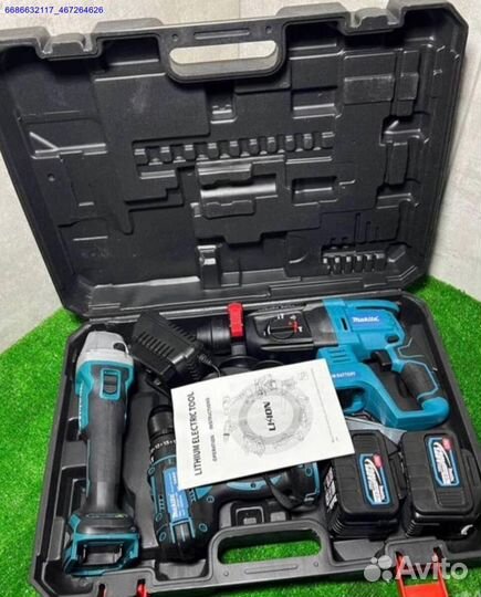 Набор Makita 3в1 ушм, Перфоратор и шуруповерт