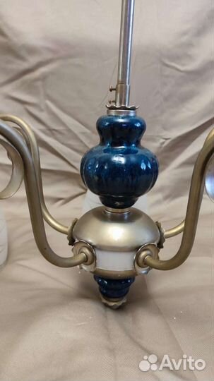 Люстра бронзовая с фарфором СССР