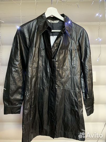 Кожаное платье zara