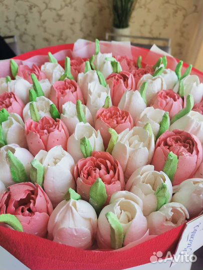 Цветы из зефира/подарок/сладкий букет