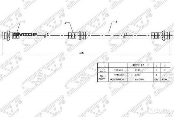 SAT ST-MR249392 Шланг тормозной передний (Таиланд)