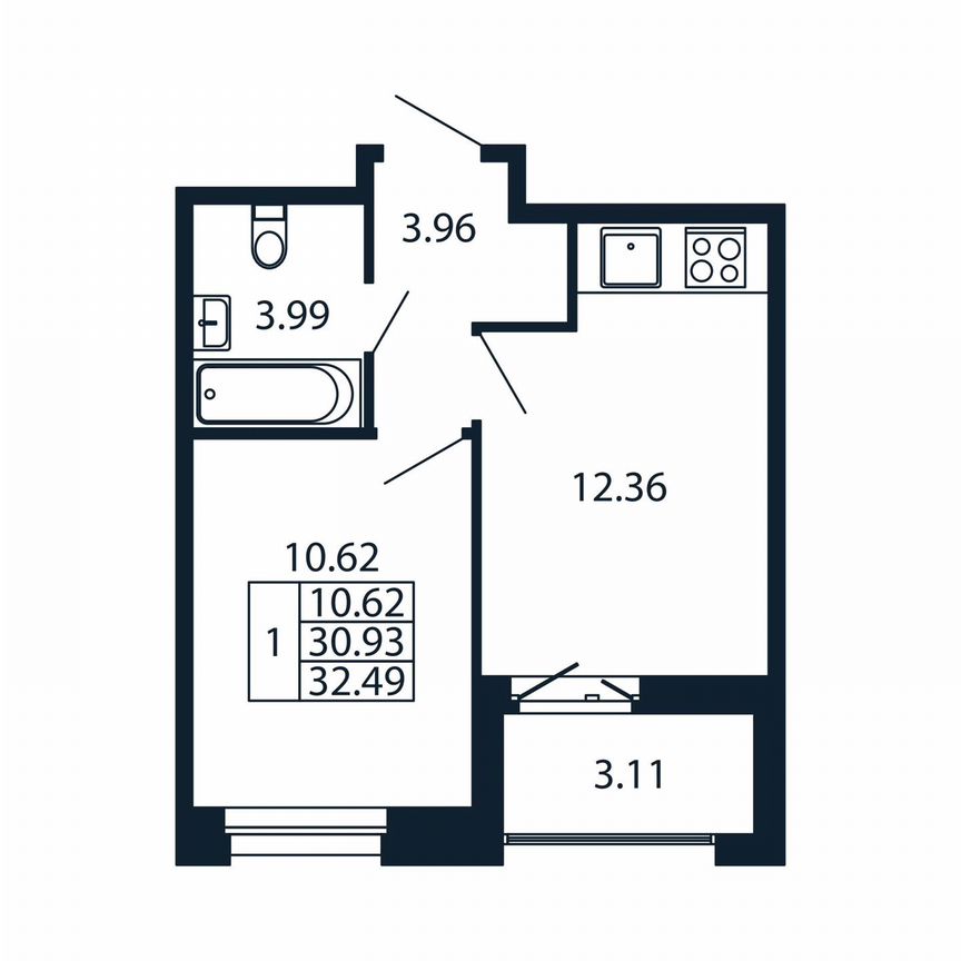 2-к. квартира, 34 м², 6/12 эт.
