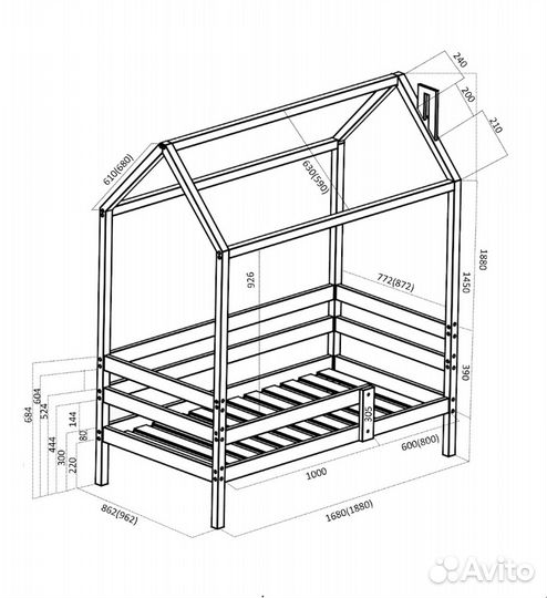 Детская кровать домик