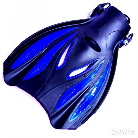 Ласты регулируемые wave синие и черные