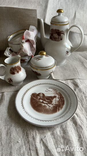 Посуда сервиза ГДР Охота