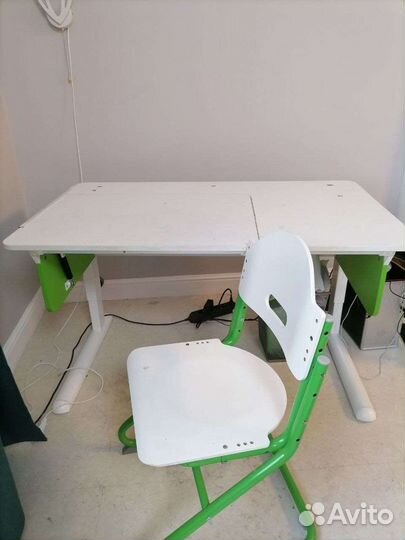 Растущая парта Астек Лидер с выкатным ящиком+стул