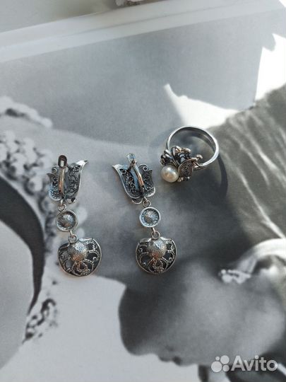 Комплект украшений с жемчугом
