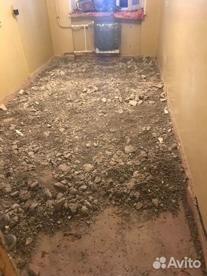 Демонтаж квартиры пола стен. Вывоз мусора