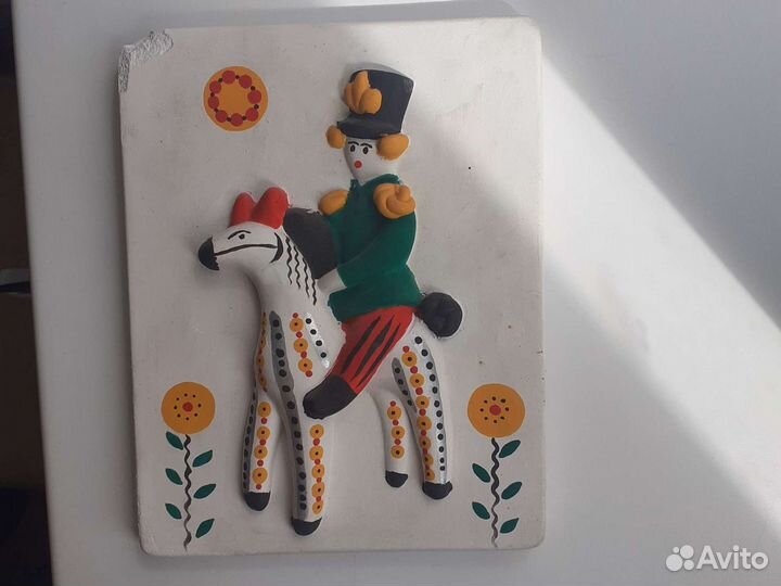 Картина дымковская игрушка из гипса