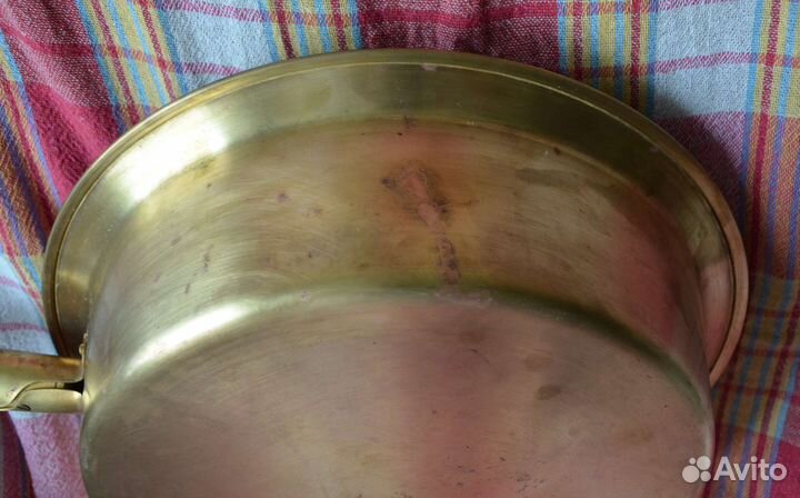 Латунный таз с ручкой для варенья СССР Кольчугино