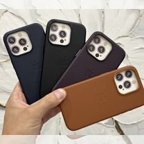 Чехол iPhone 15 pro/pro max leather case кожаный