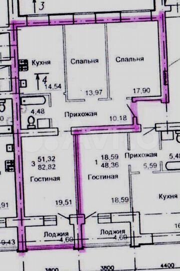 3-к. квартира, 85,2 м², 7/14 эт.
