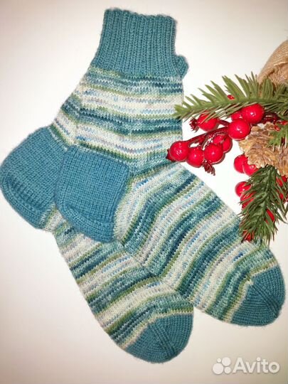 Носки шерстяные вязаные