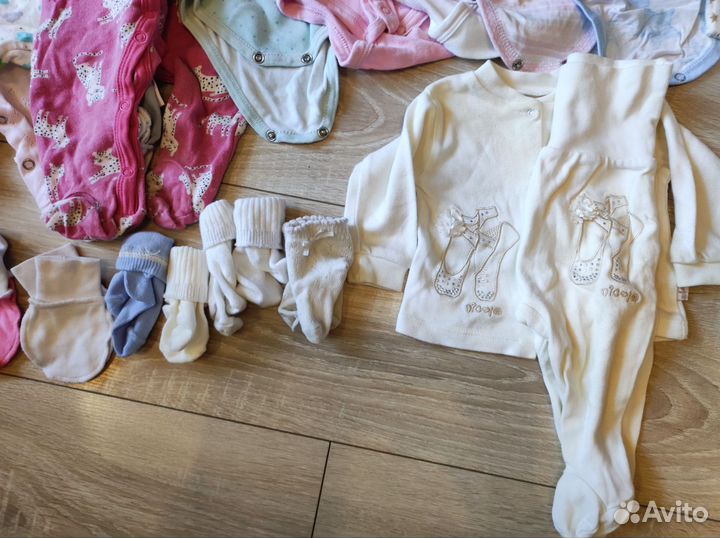 Детские вещи пакетом для девочки от 0 до 6 месяцев