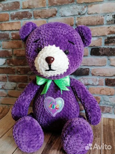 Вязаные игрушки кошечка и медведь