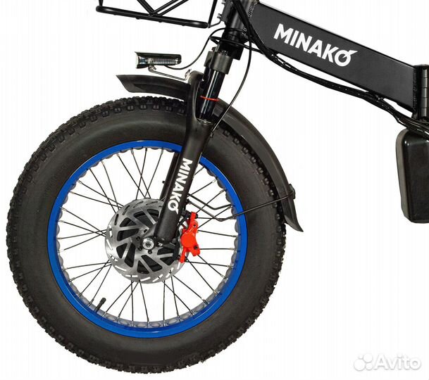 Электровелосипед Minako F10 dual, синий