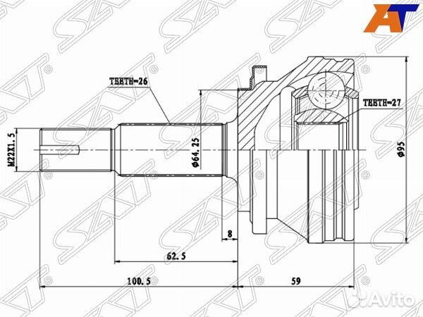 Шрус toyota land cruiser
